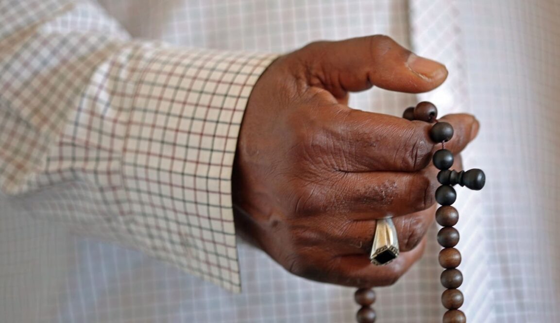 Wendell El-Amin James holding his prayer beads. Photo: Tom Levy
