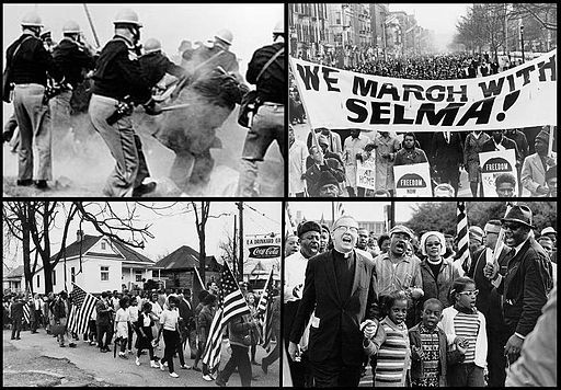 Top left: Alabama police attack Selma to Montgomery marchers, known as 