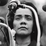 Coretta Scott King at Peace-In-Vietnam Rally in New York City in 1968. (Hutton Archive/Getty Images)