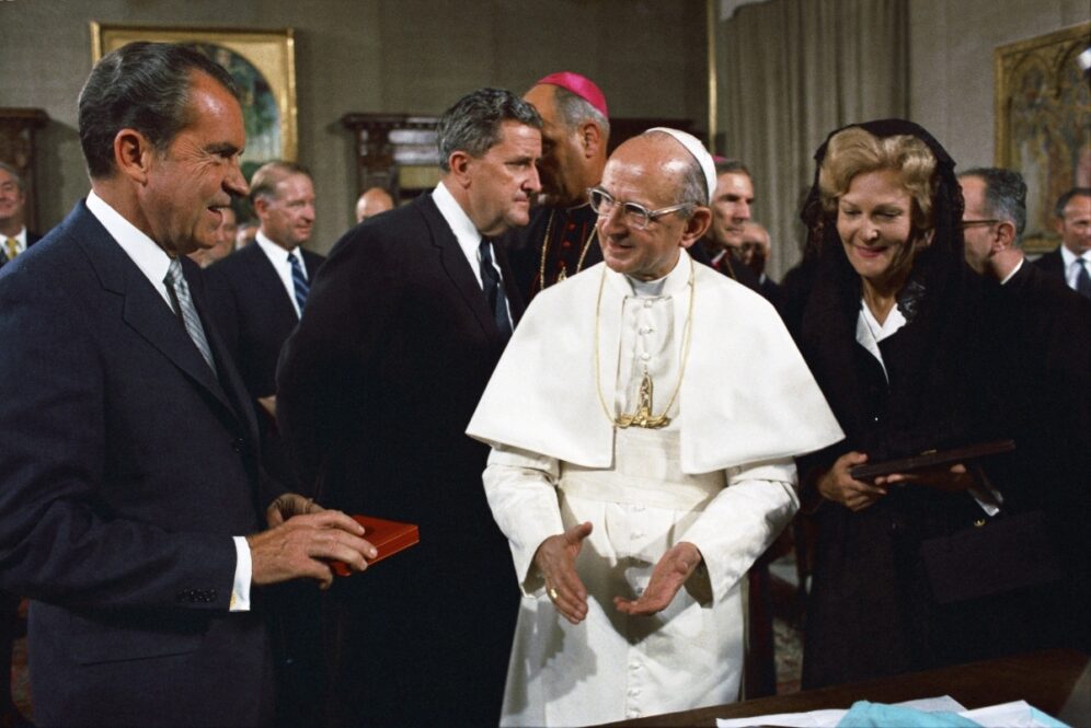 President Richard Nixon meets with Pope Paul VI during a visit to the Vatican, Sept. 28, 1970. Photo courtesy of White House Photo Office Collection/Creative Commons