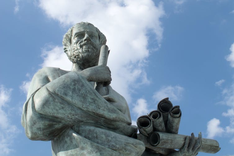 Aristotle thought courage could be found between recklessness and cowardice. thelefty/iStock via Getty Images