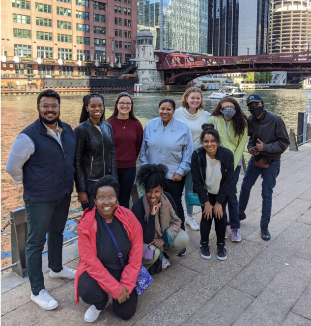 Melissa Jenkins, third from right, with other 2021 IFYC Interfaith Innovation Fellows in Chicago last fall.