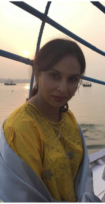 The author, Rashmi Dixit, at the Ganges River.