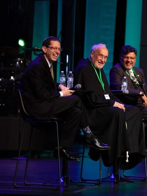 Rabbi Charlie Cytron-Walker, left, participates in the Global Faith Forum. Photo courtesy of ALRC