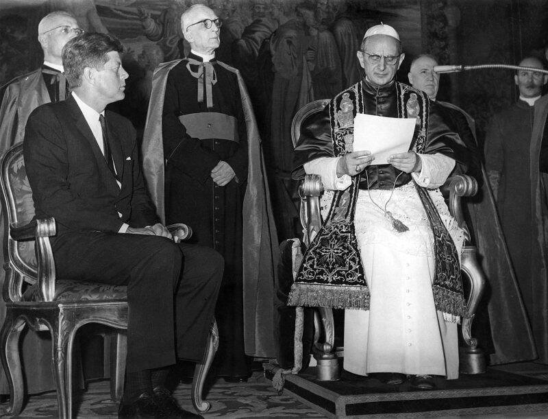 President John F. Kennedy meets with Pope Paul VI at the Vatican in July 1963. Photo courtesy of JFK Library