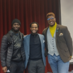 Student supporters at the event with Rev. Marcus White (center). Courtesy photo