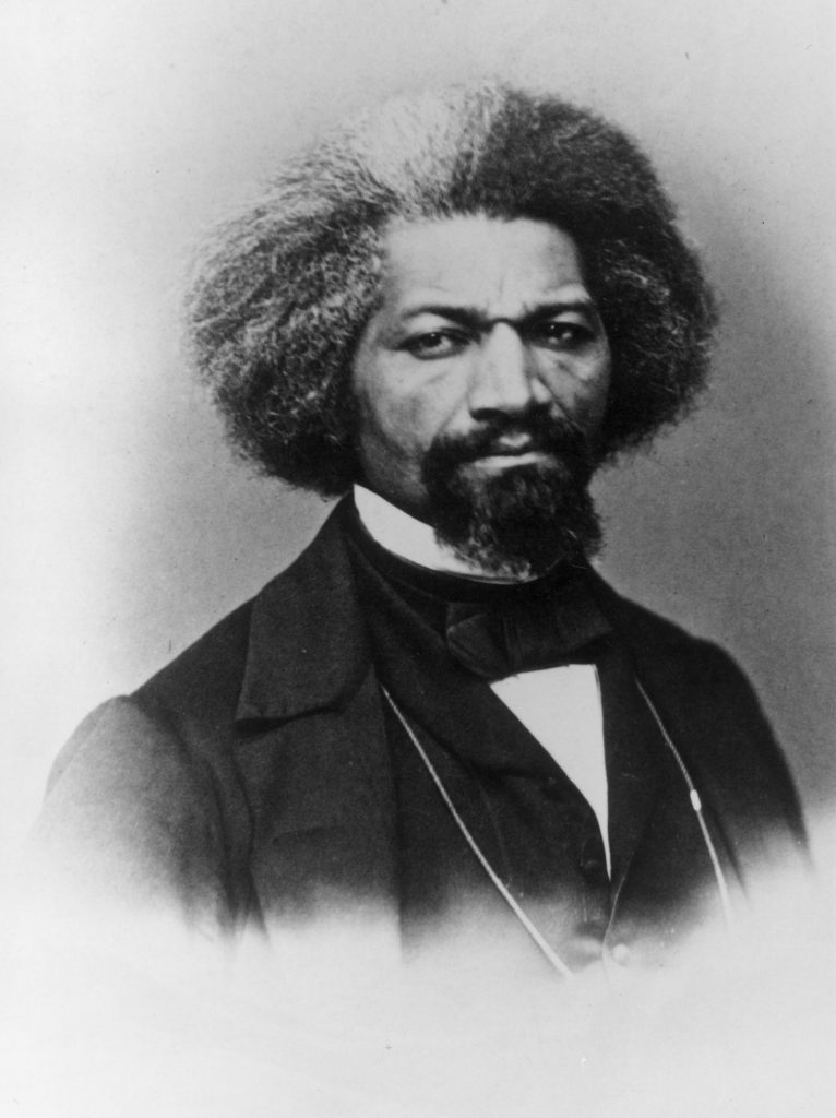 Circa 1855: American abolitionist, Frederick Douglass, agent of the Massachusetts Anti-Slavery Society and US Minister to Haiti in 1889,  (Frederick Augustus Washington Bailey) (1817 - 1895). Formerly enslaved he became the first Black man to be received at the White House, by President Abraham Lincoln.   (Photo by Library Of Congress/Getty Images)