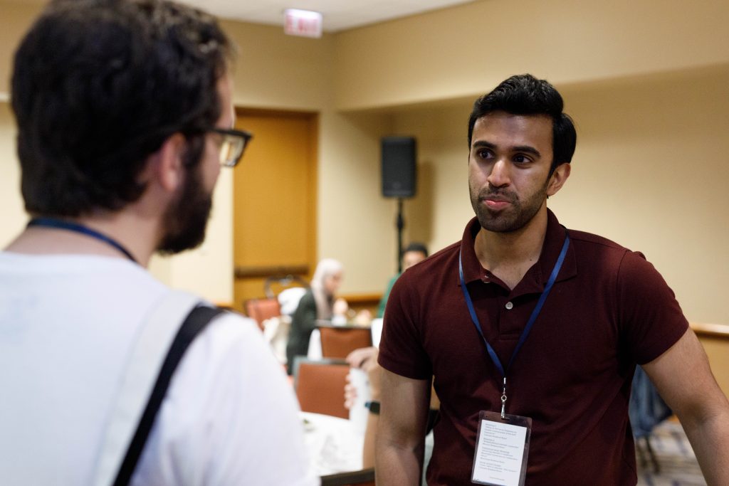 Suraj Arshanapally (right) at the Emerging Leaders convening in Chicago, May 2023.