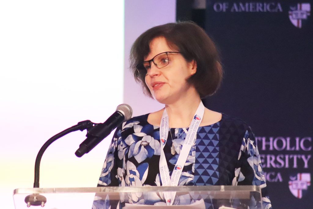 Naomi Kraus, head of Google’s Inter Belief Network, spoke at the Faith at Work conference about faith-based discrimination inside and out of the workplace on Tuesday, May 23, 2023 in Washington DC. RNS Photo by Adelle M. Banks