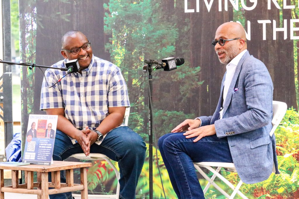 Rev. Dr. Brad R. Braxton (left) and Anthony B. Pinn in conversation about their book "A Master Class on Being Human" at the Smithsonian Folklife Festival in Washington D.C. Photo credit: Silma Suba