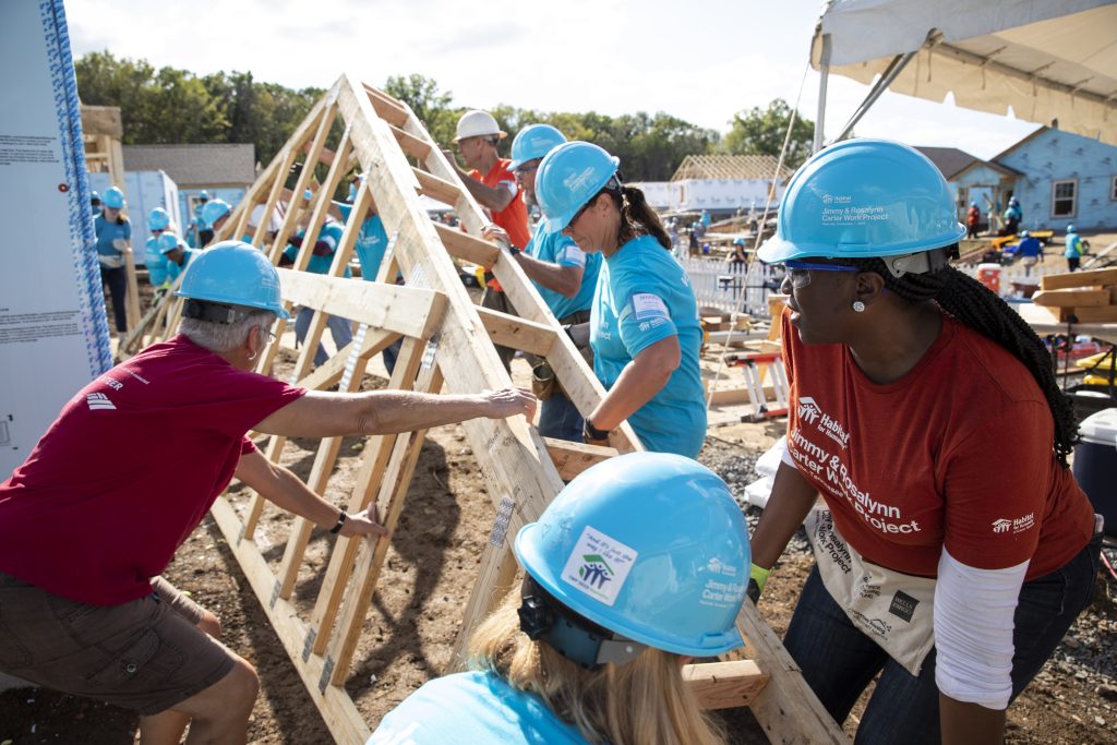 NASHVILLE, TENNESSEE, USA (Oct. 18, 2019) - Day two of the 36th Jimmy & Rosalynn Carter Work Project. The 36th Jimmy & Rosalynn Carter Work Project took place in Nashville, Tennessee, where 21 families worked to build their Habitat homes alongside former President Jimmy Carter, former first lady Rosalynn Carter as well as hundreds of other volunteers.