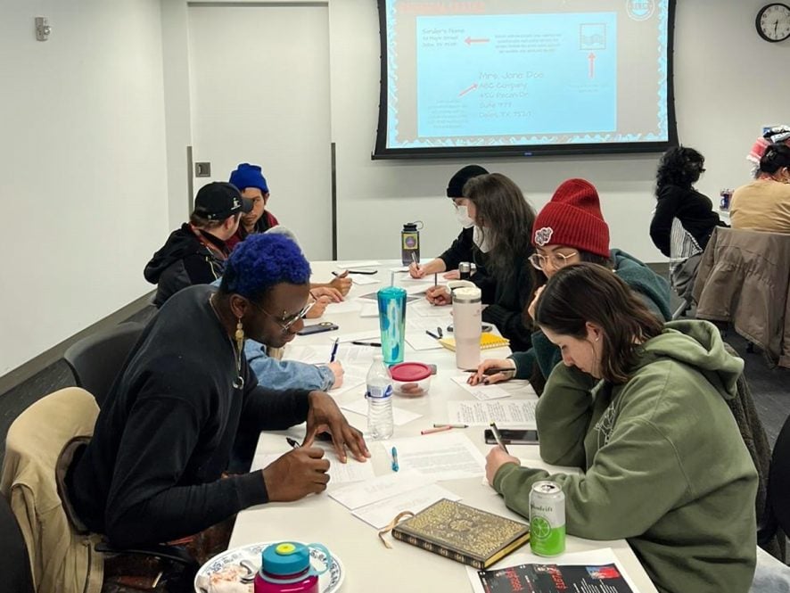 Volunteers in Ohio participate in an annual Eid al-Adha letter-writing campaign organized by Eid Letters to Incarcerated Muslims. (Photo courtesy ELIM)