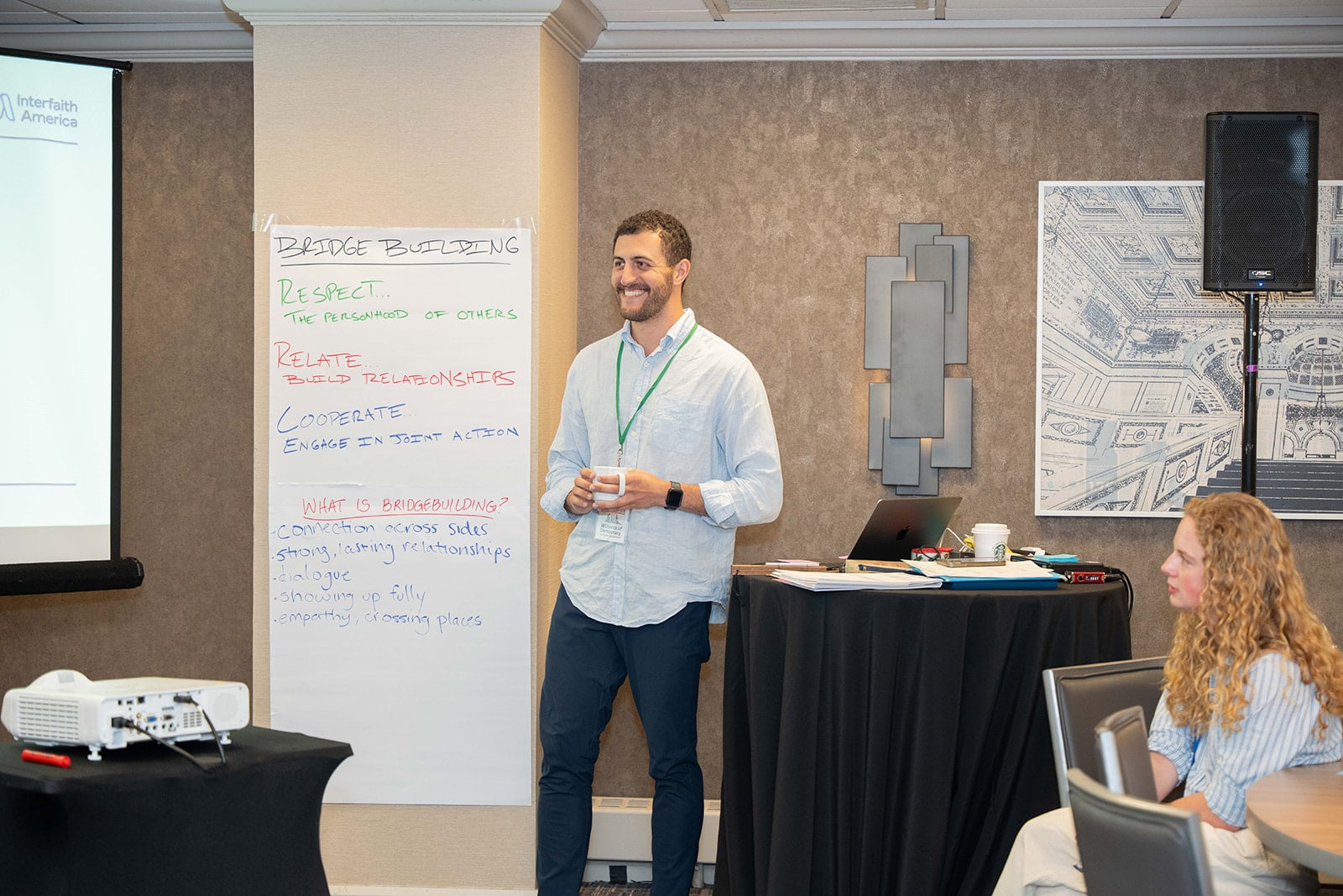 David Katibah leads a training at Interfaith Leadership Summit. Chicago, August 2025. Photo by Summerset Studios.