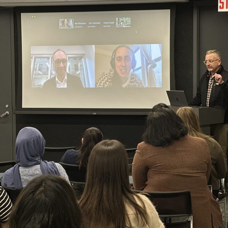 Emma Green joined fellows and IA staff for a virtual Q&A session on Monday, Nov. 11, moderated by RNS’s Paul O’Donnell