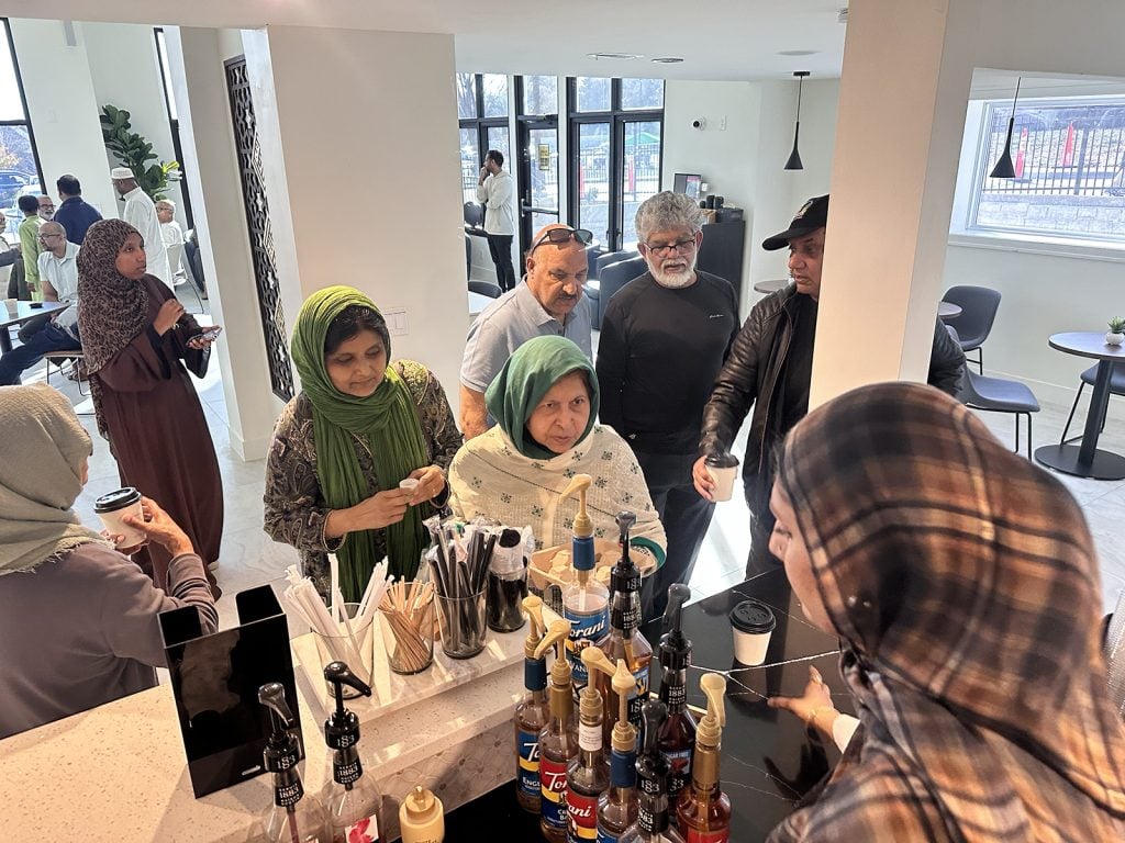 Customers await orders at the Islamic Center of Johnson County's Salsabeel Cafe, Friday, Nov. 14, 2025, in Overland Park, Kansas. (RNS photo/Kit Doyle)