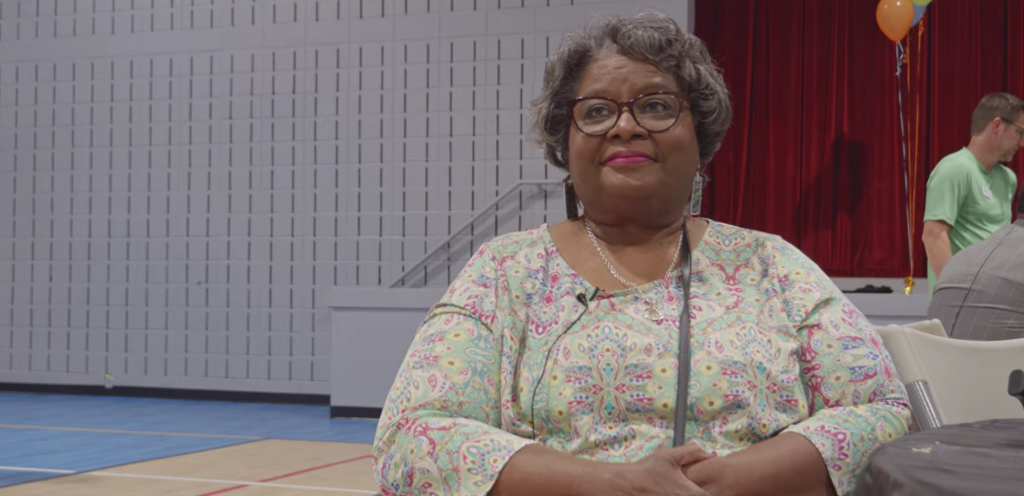 Miss Gwen, a 70-year-old woman and Nicholtown native, speaks about being selected for a home build by Habitat for Humanity of Greenville County. (Video Still)
