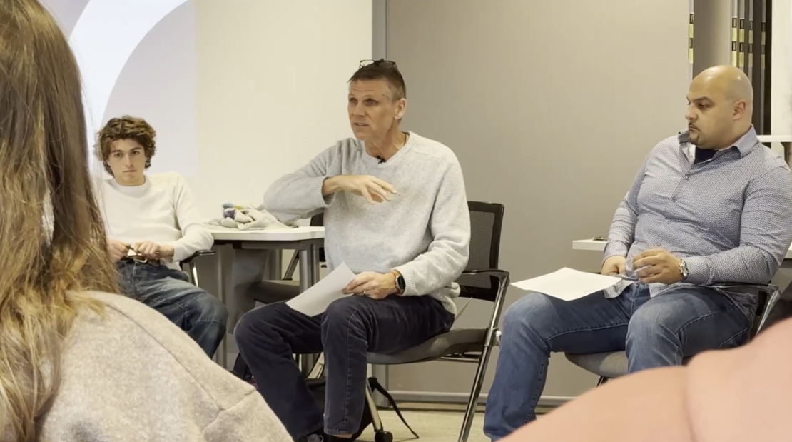 Tom Scott (left) and Saad Soliman (right) teaching at UNC.