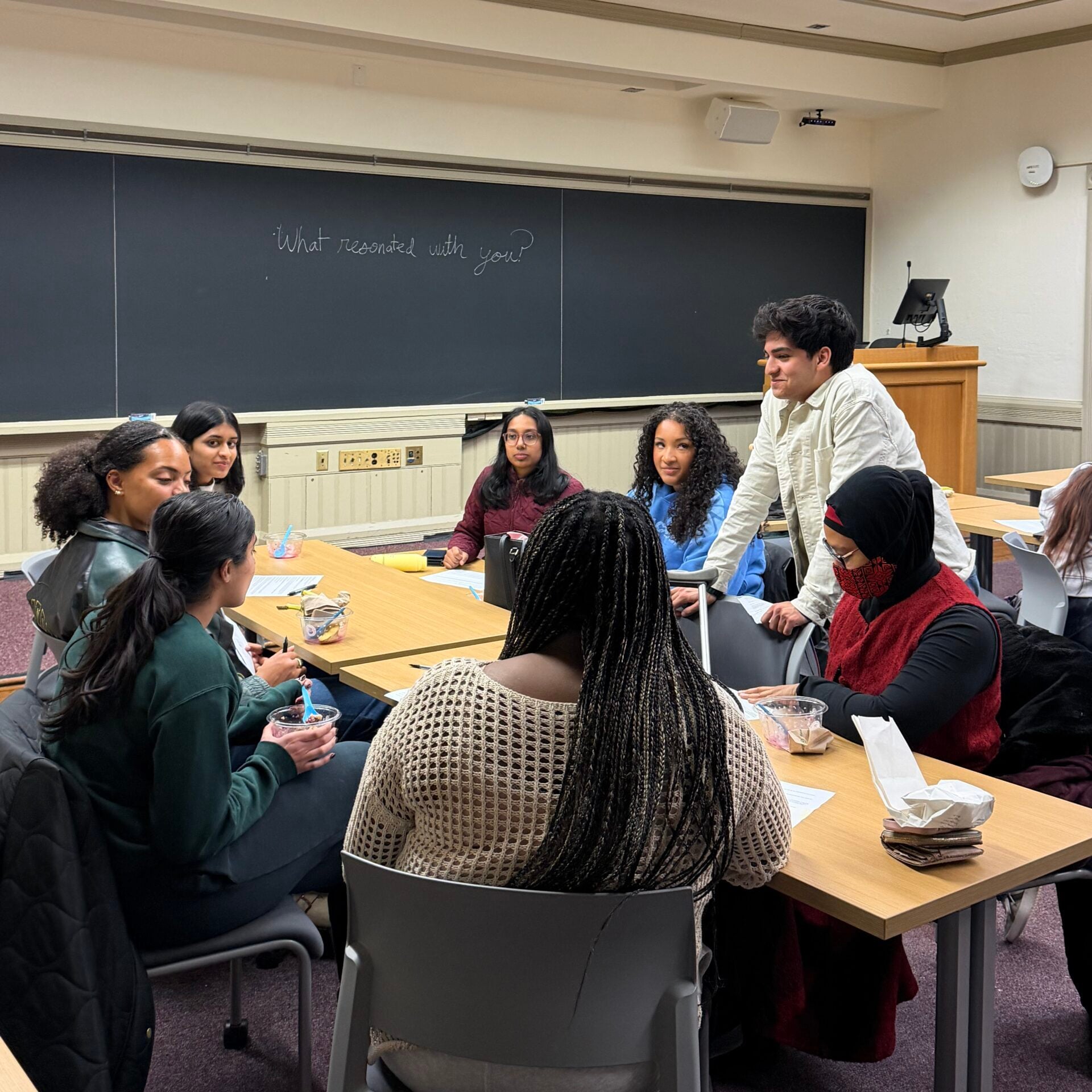 Students participate in the “Listening Across Lines” event on Wednesday, April 22, 2026, as part of Harvard's “Interfaith Across Harvard Week."