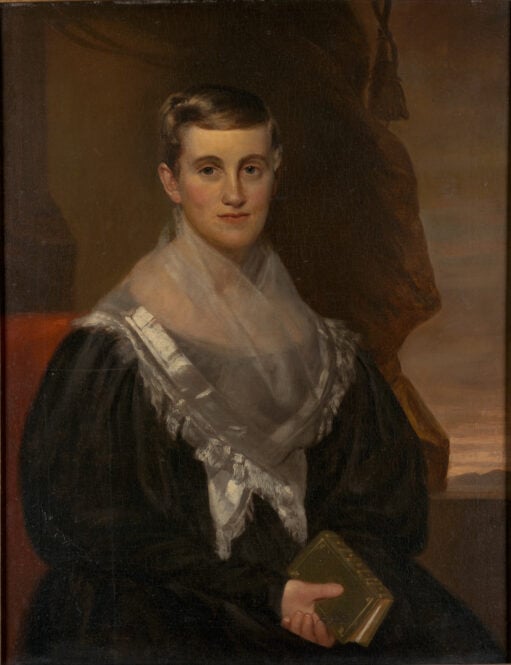 Portrait of Prudence Crandall, who tried to run a school for black young ladies in 1833–34 in Connecticut. Original at Division of Rare and Manuscript Collections, Cornell University Library.