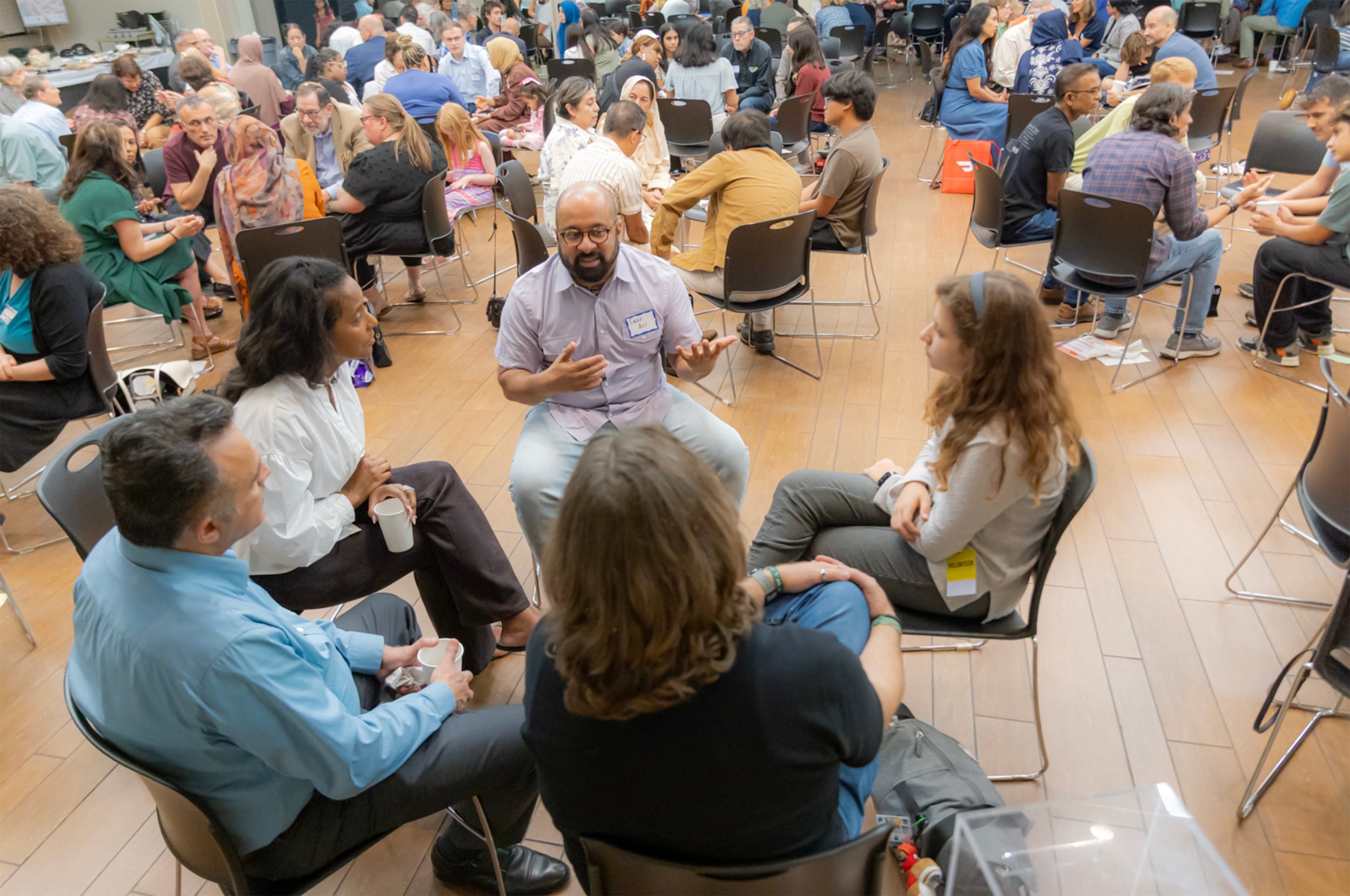 People attend an interfaith potluck at Chapelwood United Methodist Church, Nov. 16, 2025, in Houston. (Photo courtesy of Bridges)