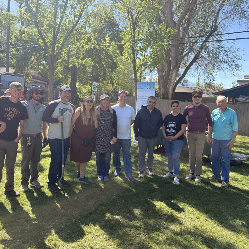 Zeynep Kariparduç and Loggins Merrilll with other volunteers at the "Find Your Roots" Community Service Day in Salt Lake City on May 2, 2026. (photo courtesy of Emerald Hills Institute).