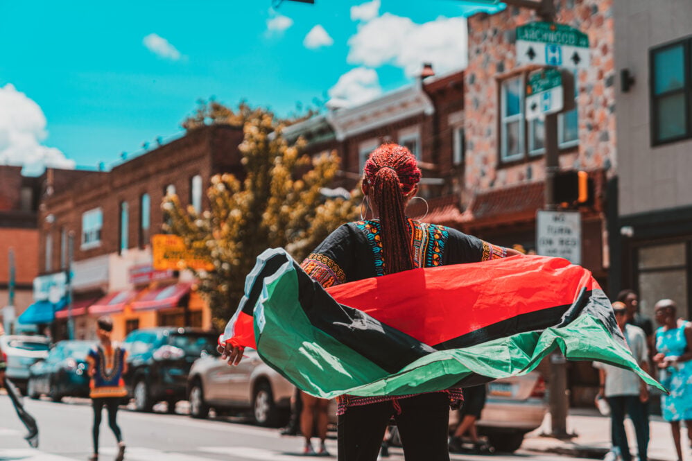 Philadelphia, PA / USA - June 22 2019: Juneteenth Parade Philadelpiha at Malcom X Park African American Independence Day. (Shutterstock/Tippman98x)