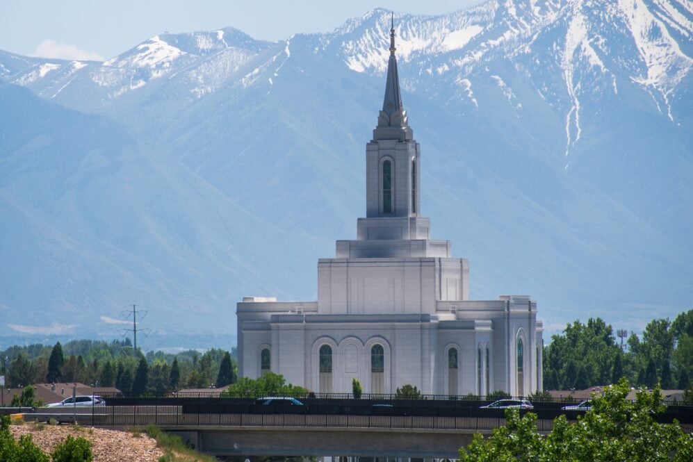 Orem, Utah – June 2, 2025. The Orem Utah Temple of The Church of Jesus Christ of Latter-day Saints stands in Orem, Utah. (Charles-McClintock Wilson / Shutterstock)