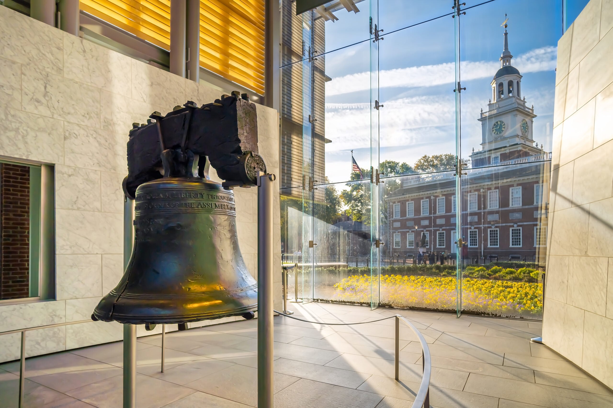 Liberty Bell, symbol of American freedom in Philadelphia Pennsylvania, USA (Shutterstock)