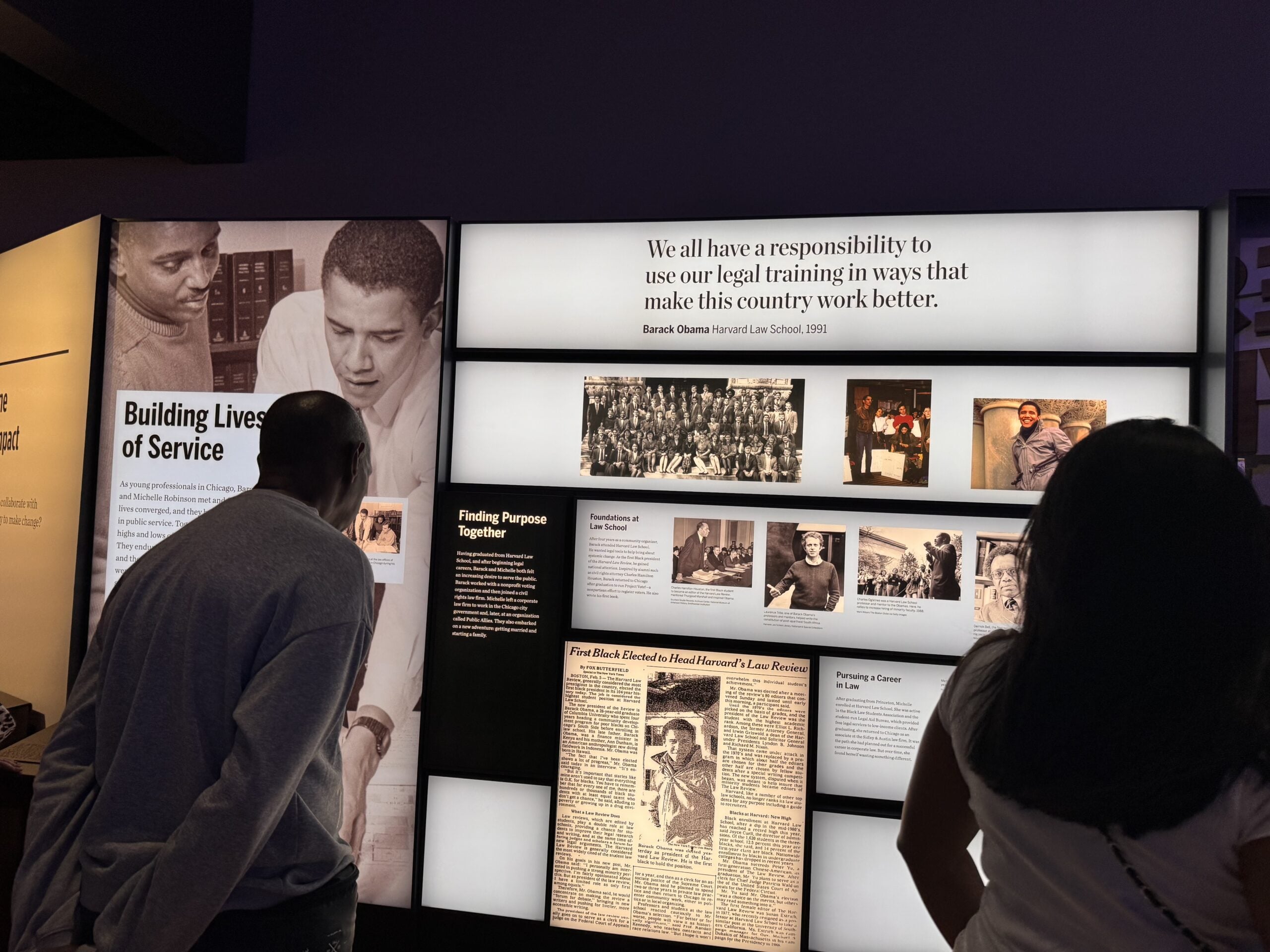 Display at the Obama Center. Photo courtesy of Nazish Rizwan.