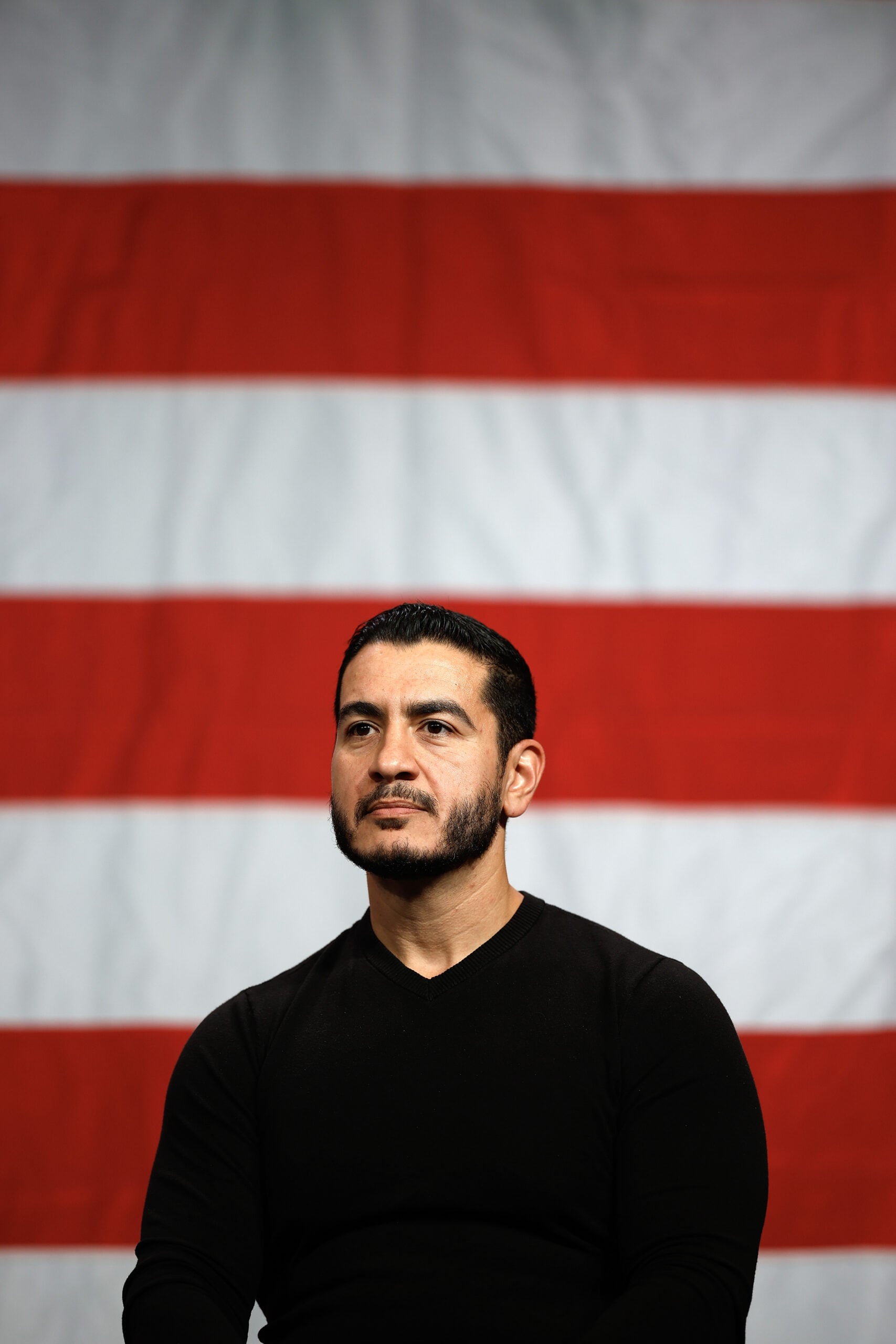 CADILLAC, MICHIGAN - OCTOBER 10: Democratic Senate Candidate Abdul El-Sayed holds a campaign town hall at Cadillac High School on October 10, 2026 in Cadillac, Michigan. A former public health director and firebrand progressive, El-Sayed has been polling ahead of his Republican opponent and former U.S. Rep. Mike Rogers, but the lead remains within the margin of error. El-Sayed could become the first Muslim elected to the U.S. Senate from a state that has not elected a GOP senator in 32 years.  (Photo by Chip Somodevilla/Getty Images)