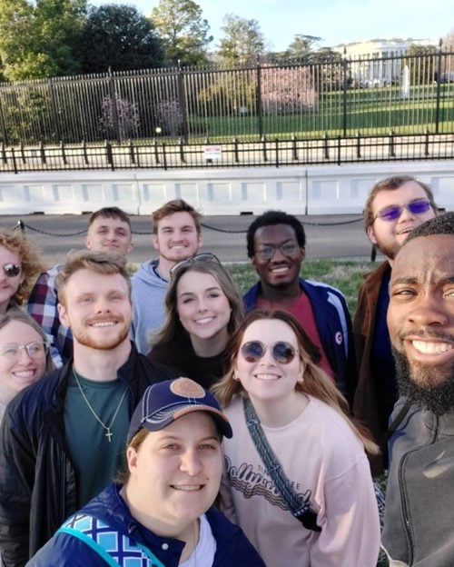 Bluefield University's students on Washington DC trip. Photo courtesy of Bluefield University Marketing Department