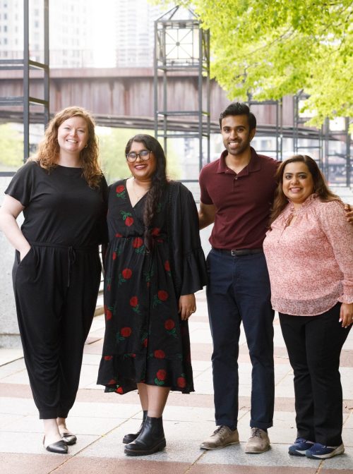 Anastasia Young (left) and Suraj Arshanapally (second from right) with other Emerging Leaders and IA staff at the convening in Chicago, May 2023.