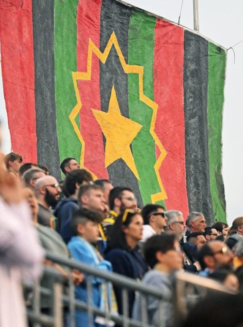 CHESTER, PENNSYLVANIA - JUNE 14:  The Philadelphia Union honor Juneteenth before the game against Charlotte FC at Subaru Park on June 14, 2025 in Chester, Pennsylvania. The Union won 2-1. (Photo by Drew Hallowell/Getty Images)