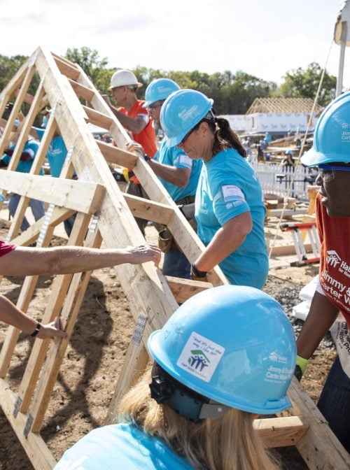 NASHVILLE, TENNESSEE, USA (Oct. 18, 2019) - Day two of the 36th Jimmy & Rosalynn Carter Work Project. The 36th Jimmy & Rosalynn Carter Work Project took place in Nashville, Tennessee, where 21 families worked to build their Habitat homes alongside former President Jimmy Carter, former first lady Rosalynn Carter as well as hundreds of other volunteers.