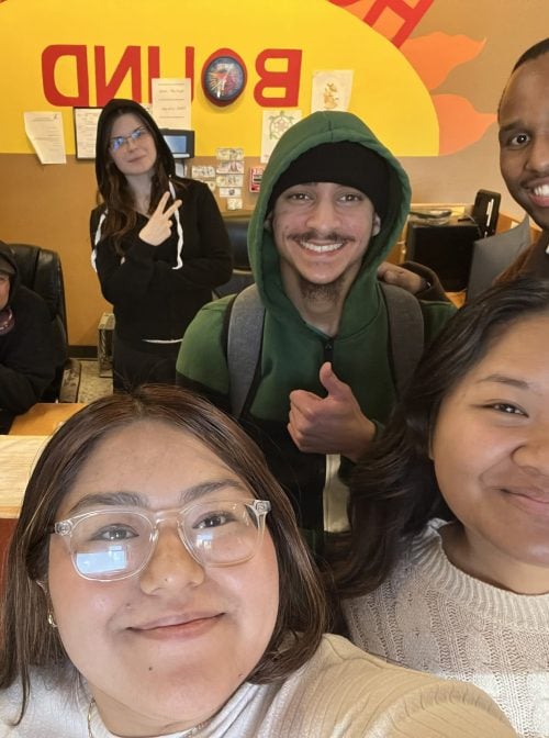 Group of Interfaith Scholars deliver the assembled kits to a local shelter. Courtesy photo