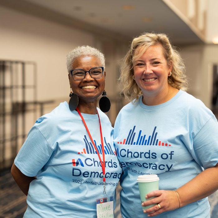 Carolyn Roncolato and Dianne Stalling at Interfaith Leadership Summit. Chicago, August 2025. Photo by Summerset Studios.