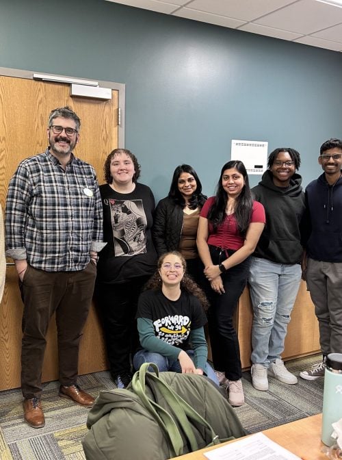 University of Maryland, Baltimore County Bridge Builders students at one of their weekly gatherings. Photo courtesy of Hoffman