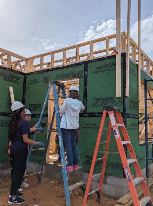 Volunteers serve at Habitat for Humanity Orange County’s Chapel Hill “Building Pride” build.