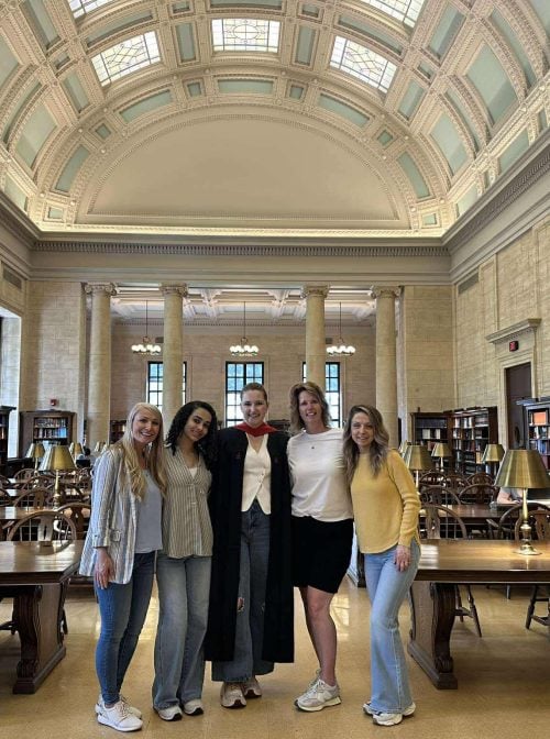 sister picture 2 Celebrating Abbie's master's program graduation in spring 2025 with sisters Irma and Dijana, mom Ericka, and niece Lamaya. (Courtesy Photo)
