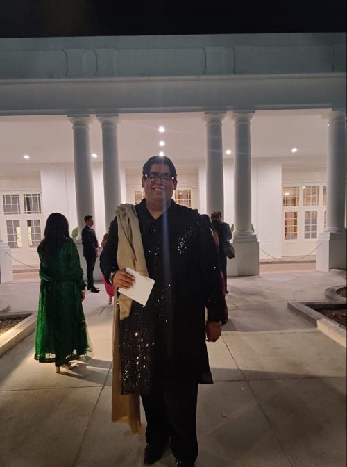 Tahil Sharma outside of the White House for the Diwali celebration on October 24, 2022. Photo courtesy
