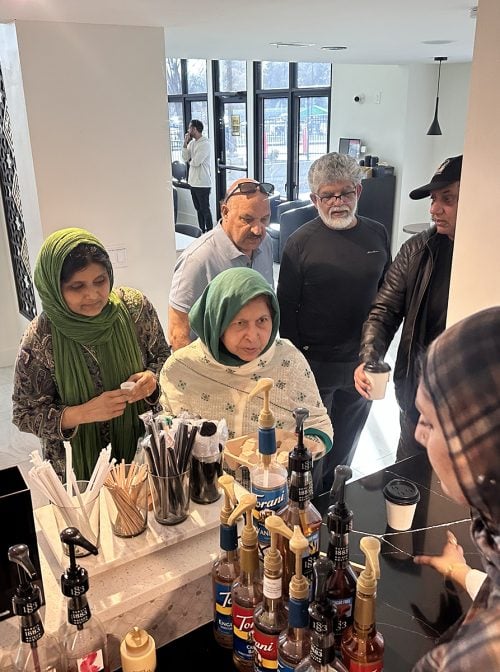 Customers await orders at the Islamic Center of Johnson County's Salsabeel Cafe, Friday, Nov. 14, 2025, in Overland Park, Kansas. (RNS photo/Kit Doyle)